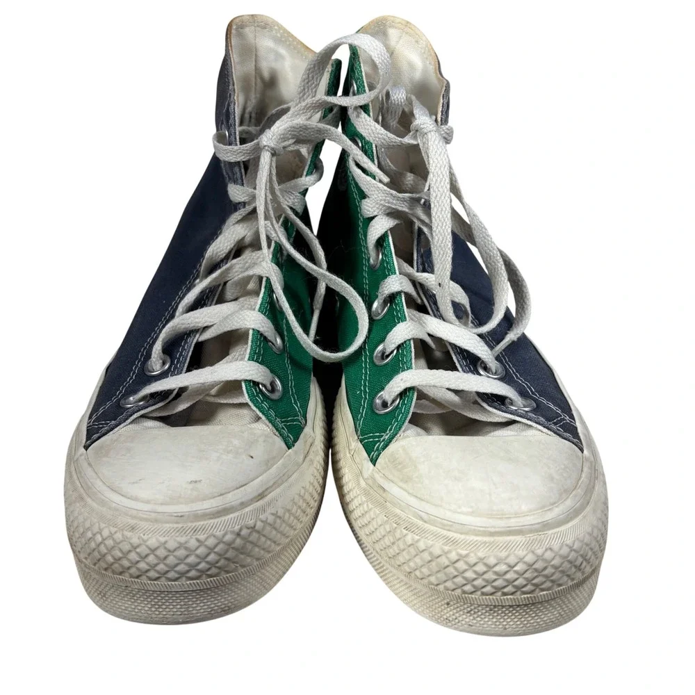 Converse Chuck Taylor All Star High Top Sneakers Navy Green Colorblock - Picture 2 of 11